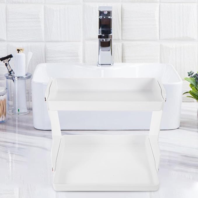 Unomor Kitchen Cabinet Organizer Shelf Bathroom Storage Rack for Toiletries Cosmetics and Kitchen Essentials Space-Saving Vanity Countertop