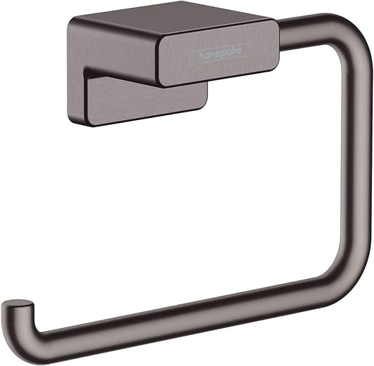 hansgrohe AddStoris Towel Ring in Brushed Black Chrome 5-inch Accessories in Brushed Black Chrome, 41754340