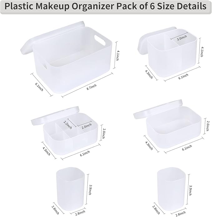 OCHEAL Makeup Organizer Case Set: Stackable Clear Vanity Storage - Multi-size Holder for Makeup, Jewelry, Toiletries