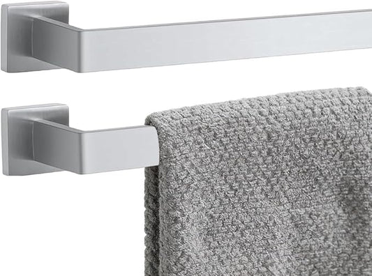 2 Packs 36 Inch Bathroom Towel Bar SUS304 Stainless Steel Brushed Nickel Towel Holder Wall Mounted Heavy Duty Towel Rack Bathroom Towel Rod Modern Square Base Design(2, Brushed Nickel, 36 Inch)
