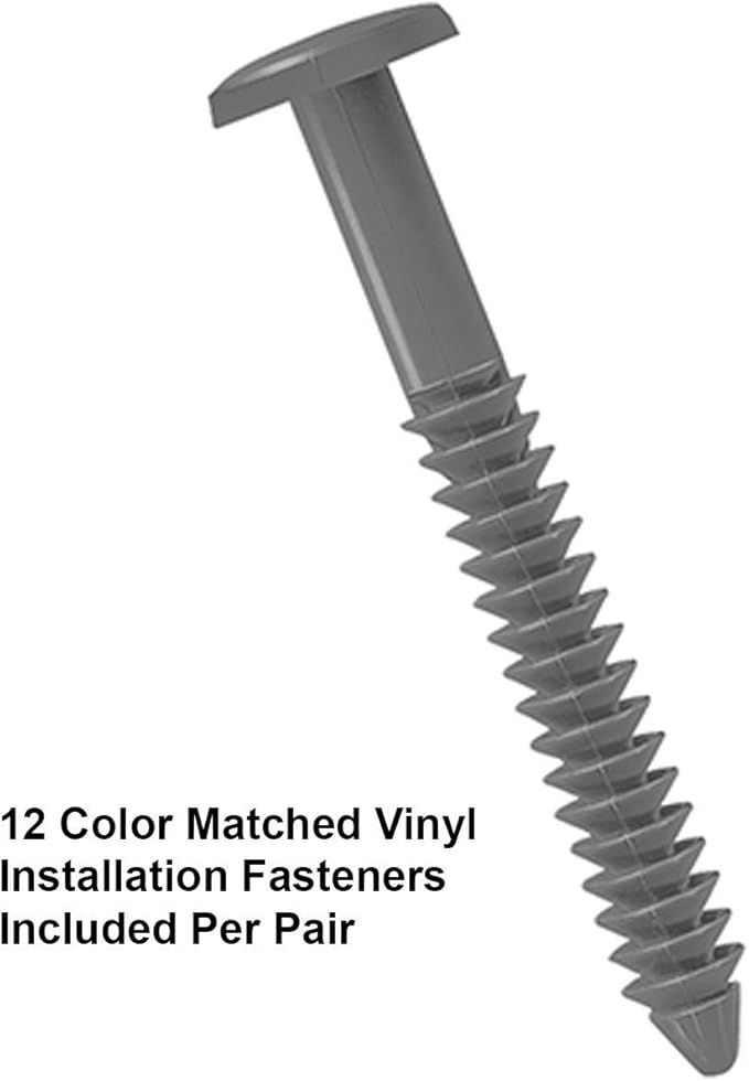 Exterior Solutions Standard Louver Exterior Vinyl Window Shutters, Paintable (Pair), 15 Inch x 35 Inch