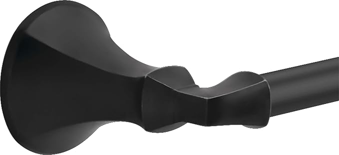 DELTA FAUCET Rubber Limited 76424-BL Ashlyn 24-in Wall Mount Towel Bar Bath Hardware Accessory in Matte Black