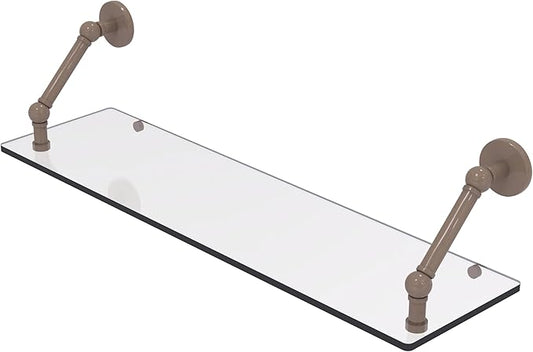 Allied Brass P1000-1-30-SHB Prestige Skyline Collection 30 Inch Floating Glass Shelf, Shaded Beige
