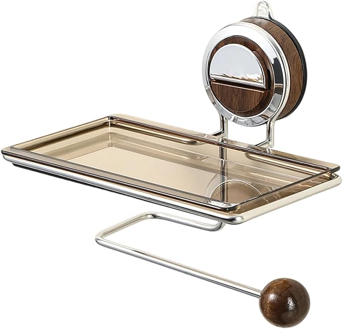 Suction Cup Wall Mounted Bathroom Shelf Easy Installation Rust Stainless Steel Organiser Stainless Steel Bathroom Storage