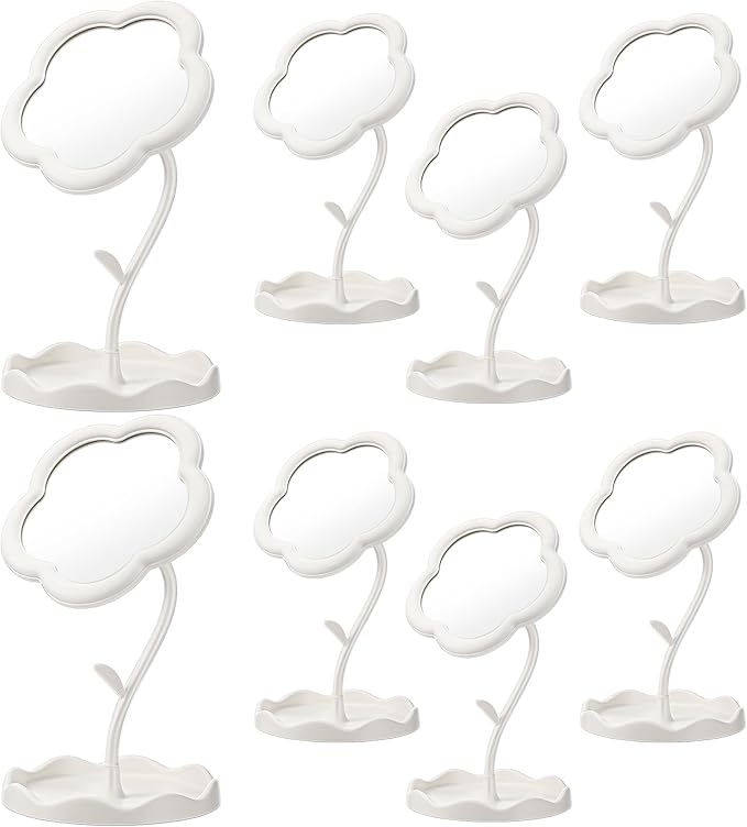 GlikCeil 8 Pcs Flower Shaped Mirror Spa Party Makeup Mirror Sleepover Party Favor for Spa Sleepover Slumber Birthday
