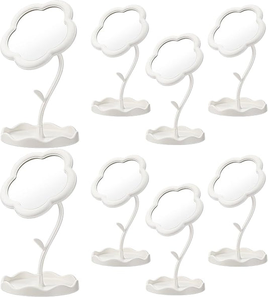 GlikCeil 8 Pcs Flower Shaped Mirror Spa Party Makeup Mirror Sleepover Party Favor for Spa Sleepover Slumber Birthday