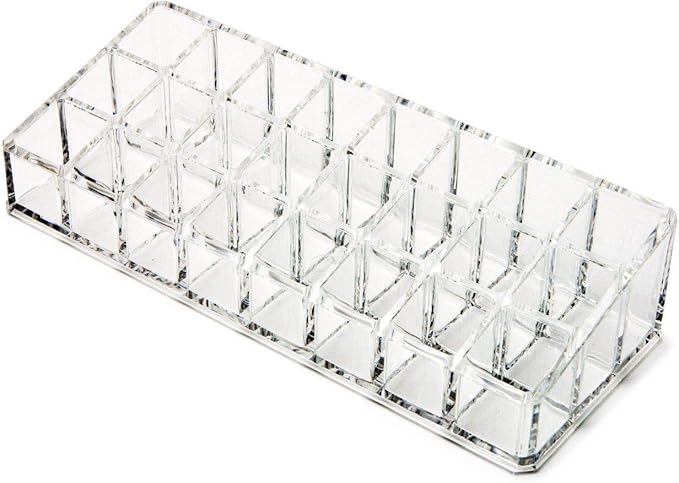 Lipstick Storage Box 24 Grid New Acrylic Transparent Makeup Organizer Cosmetic Display Stand Lipstick Holder