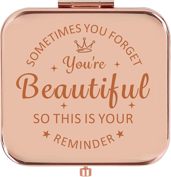 Personalized Gifts for Women Girls, Inspirational Compact Mirrors, Friendship Gifts, 2025 Graduation Gifts for Her, Unique Mothers Day Birthday Gifts for Mom Wife Sister Daughter Grandma Niece Friends