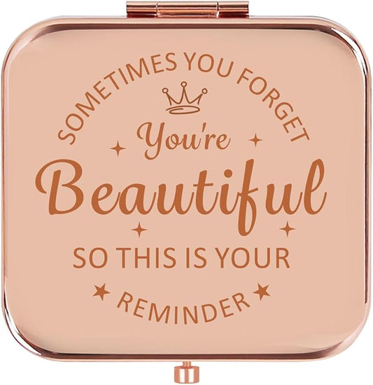 Personalized Gifts for Women Girls, Inspirational Compact Mirrors, Friendship Gifts, 2025 Graduation Gifts for Her, Unique Mothers Day Birthday Gifts for Mom Wife Sister Daughter Grandma Niece Friends