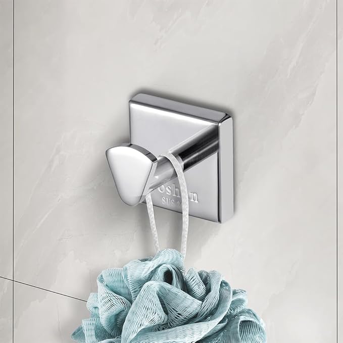 Roshan Handcrafted and Hand Polished Multi Purpose Towel Rack, Rust Proof and Peel Resistant Towel Shelf, Includes 2 Handmade Hooks (Polished Silver)