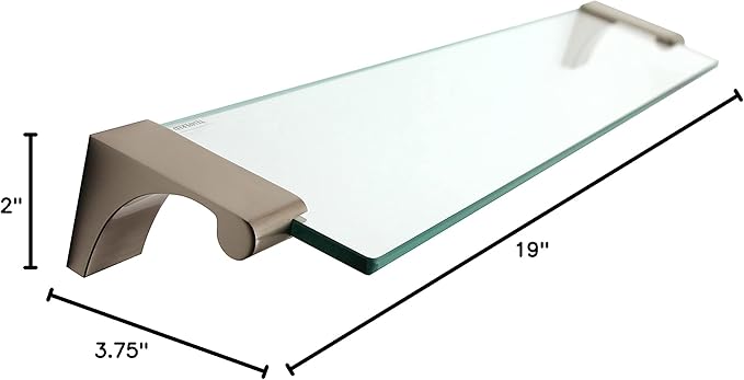 Alno Luna Glass Shelf Size: 18", Finish: Satin Nickel