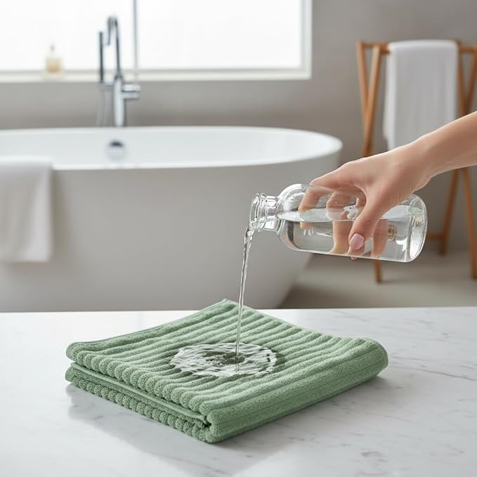 6-Piece Bath Towel Set(30"x60"), 2 Large Bath Towel Sheets, 2 Hand Towels and 2 Washcloths - Highly Absorbent Quick Dry Microfiber,Ultra Soft Towel Set for Bathroom (Sage Green