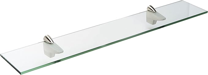 Spancraft Glass F-4.75x33-Brushed Steel Falcon Glass Shelf, Brushed Steel, 4.75" x 33"