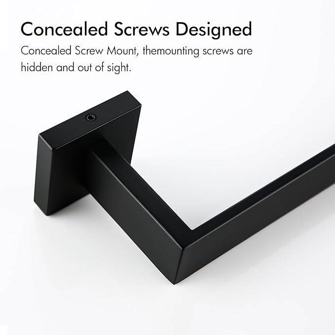 BANOLUX Towel Rack, 12-Inch Towel Bars for Bathroom, Plainshe Towel Rail Towel Racks for Bathroom Wall Mount SUS304 Hand Towel Holder Heavy Duty, Matte Black Towel Bar 2 Pack, A7-TB-MB-12IN-2PACK