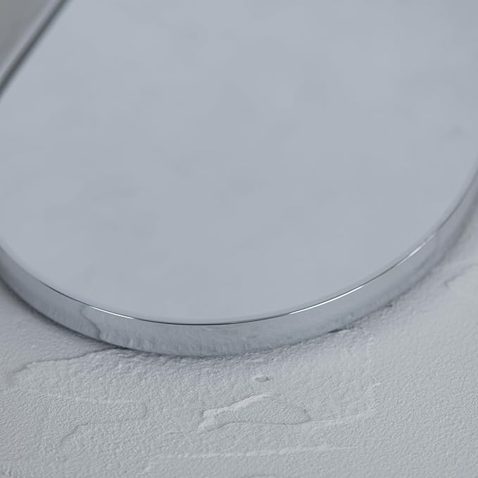 Funly mee Arched Wall Mirror, Wall-Mounted Plastic Mirror, for Bathroom and Vanity (Sliver, 11.8 x 15.8)