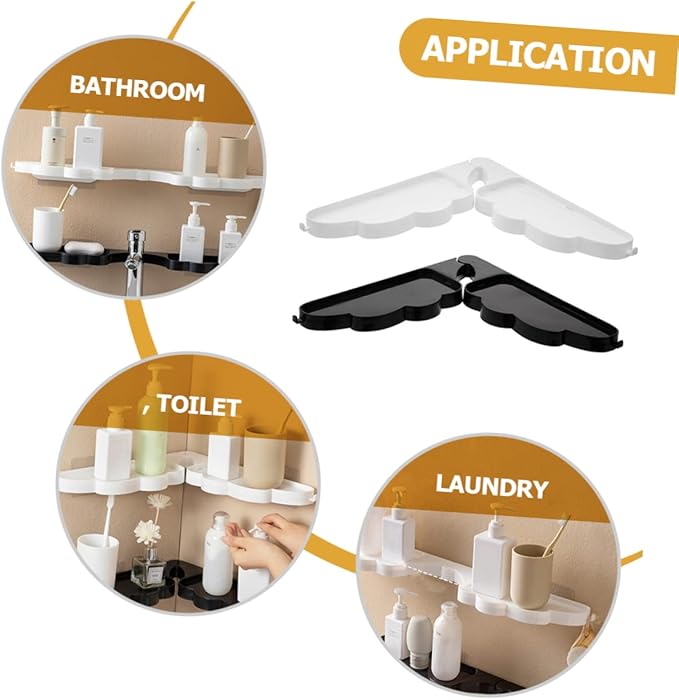 ORFOFE 2pcs Wall-Mounted Toiletries Holder Multi-Functional Corner Shelf for Bathroom Easy Installation Decorative Storage for Items