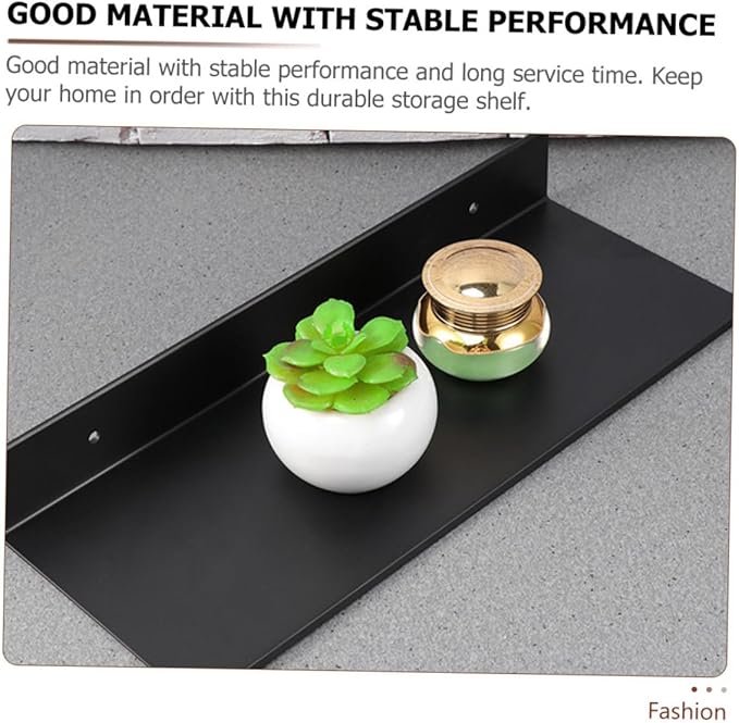 2pcs Metal Floating Shelves for Bathroom Storage Wall Mounted Display Rack Elegant Design for Organizing Toiletries and Kitchen Essentials and Easy to Install