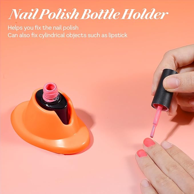 YUXIANLB 2PCS Nail Polish Bottle Holder Soft Rubber Nail Polish Bottle Holder Anti-Spill Bottles Stand Nails Holders For Painting Manicure Display Tools Nails Polishes Accessories Nailart Supplies