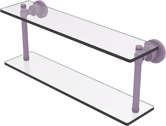 Allied Brass WS-2/22-LVN Washington Square Collection 22 Inch Two Tiered Glass Shelf, Lavender