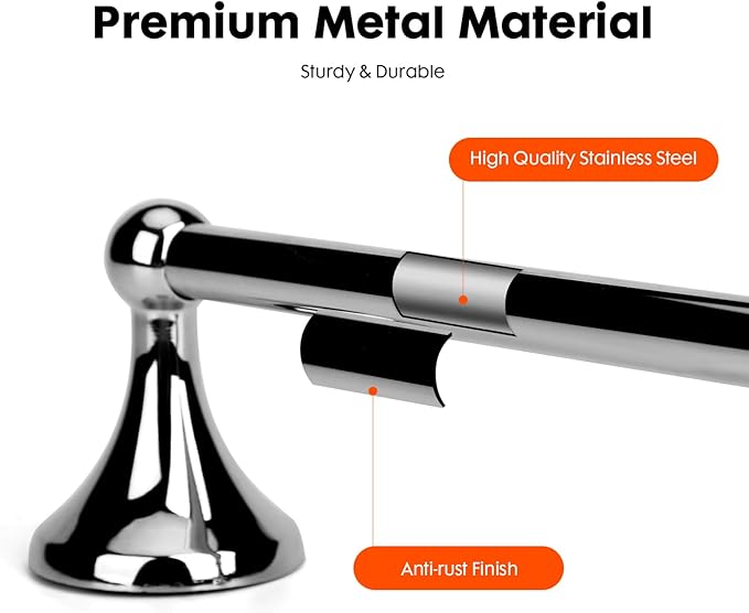 Antique Hand Towel Holder Chrome for Bathroom,Towel Bar 9-Inch,Bathroom Accessories Towel Rack, Wall Mounted,Towel Hanger,Towel Ring for Bathroom