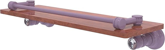 Allied Brass CC-1-16-GAL-IRW-LVN Carolina Crystal Collection 16 Inch Wood Shelf with Gallery Rail, Lavender