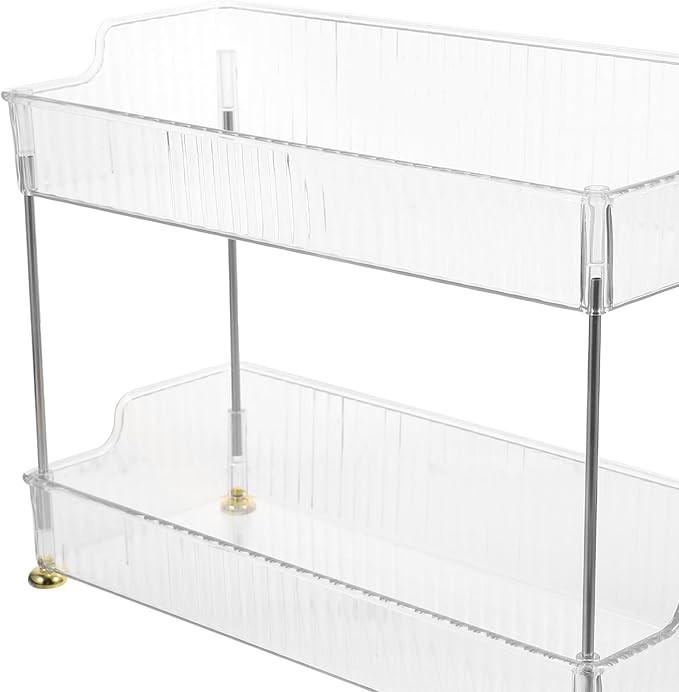 Alipis Countertop 2-Tier Shelf Bathroom Organizer Storage Stand Vanity Cosmetics Holder Multi-Purpose Dresser Storage Rack for Home and Bathroom Countertop