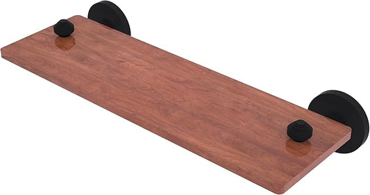 Allied Brass SB-1-16-IRW-BKM South Beach Collection 16 Inch Solid IPE Ironwood Shelf, Matte Black
