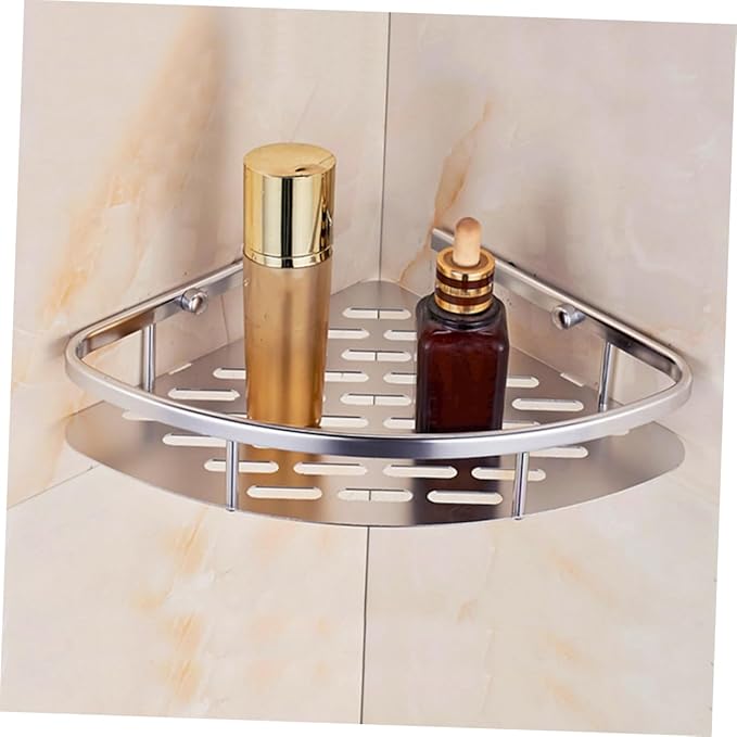 Zerodeko Hanging Shelves Corner Wall Shelves Bathroom Corner Holder Wall Mounted Bathroom Cabinet Collector Hanging Shelf Corner Shelf Stackable Punch Hole Tray