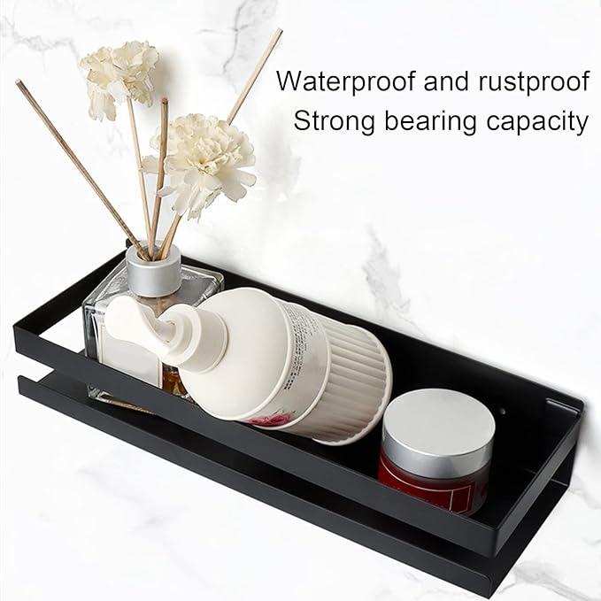 flexman Bathroom Rack, 40 X 10 X 6cm Stainless Steel Bathroom Shelves, Large Capacity Floating Shelves Bathroom, for Dormitories, Bathrooms, Toilets