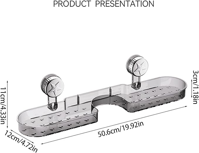 ljhnba Space Saving Suction Cup Storage Rack Toiletries Holder Shelf Bathroom Organiser For Shampoo And Small Accessories