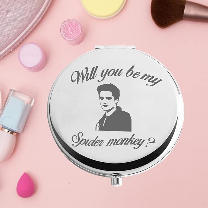 KEYCHIN Vampire Movie Pocket Mirror Vampire Edward and Bella Fans Gifts Will You Be My Spider Monkey Compact Mirror for Women Girls Teenager (Spider Monkey-S)