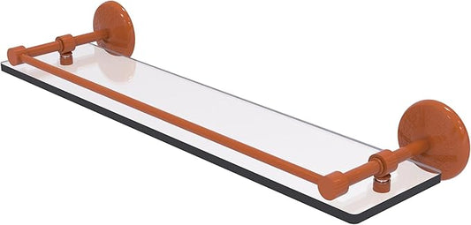 Allied Brass MC-1/22-GAL-ASP Monte Carlo 22 Inch Tempered Glass Shelf with Gallery Rail, Autumn Sparkle