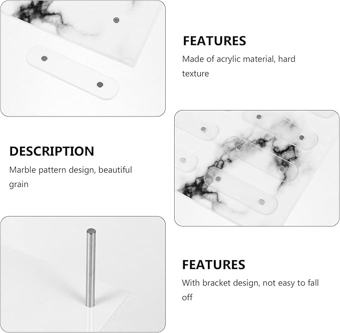 Beaupretty Magnetic Nail Art Display Board with Acrylic Stand 7.87X6.29 Inch Portable Manicure Display Stand for False Nails Practice and Nail Art Color Cards Holder