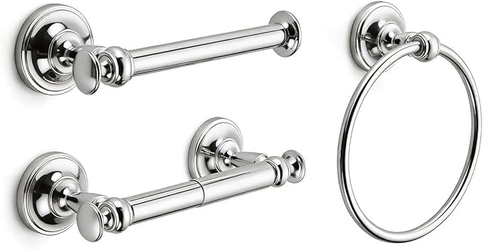 khtumeware 1 Pack Vibrant Polished Nickel Bath Towel Ring, Bathroom Hardware Accessories Heavy-Duty Hand Towel Holder for Bathroom, Modern Round Towel Hanger Wall Mounted