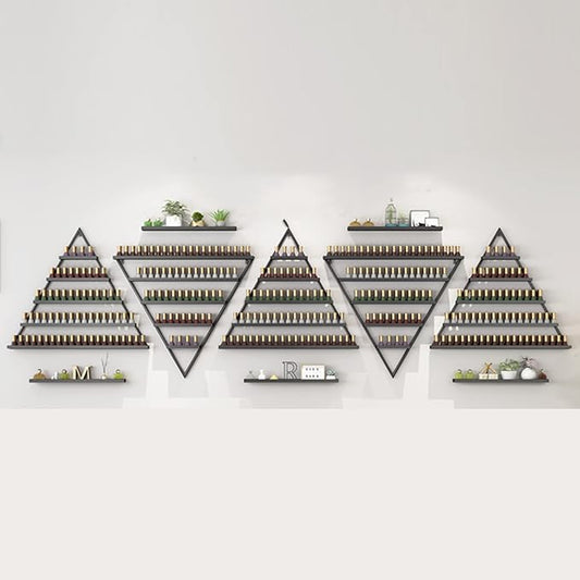 Nail Polish Rack Wall Mounted Perfume Organizer Shelves ,Triangle Nail Polish Metal Holder Essential Oil Display Case Shelf for Home Salon Business Spa, Cosmetics Bottles Storage Cabinet Spice Rack