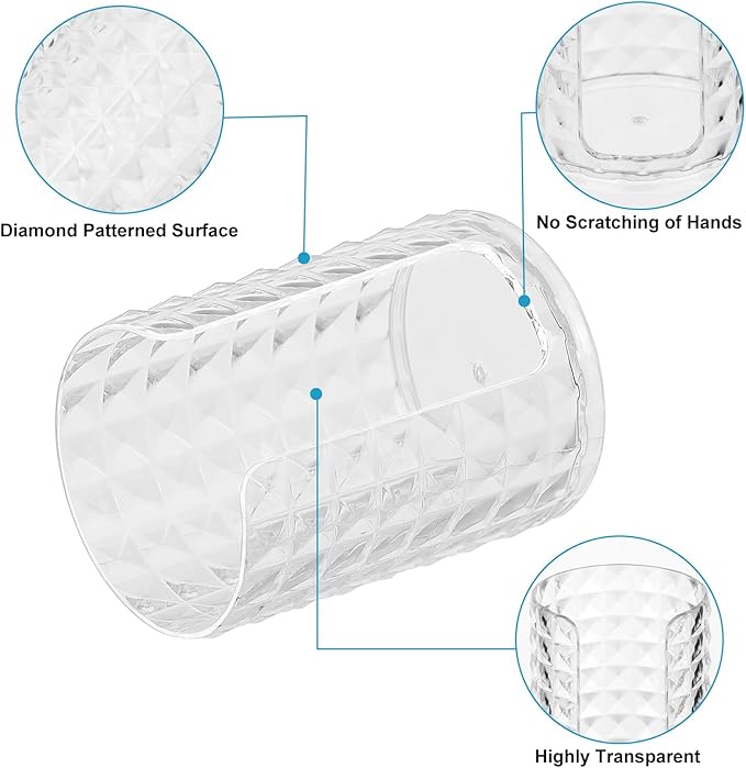 Bathroom Cup Dispenser, Mouthwash Cup Holder for 3oz Small Disposable Rinsing Cups Storage, Compact Paper Cups Organizer, Vanity Cotton Pads Holder - 1 Pack Clear