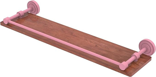 Allied Brass DT-1-22-GAL-IRW-PNK Dottingham Collection 22 Inch Solid IPE Ironwood Shelf with Gallery Rail, Pink