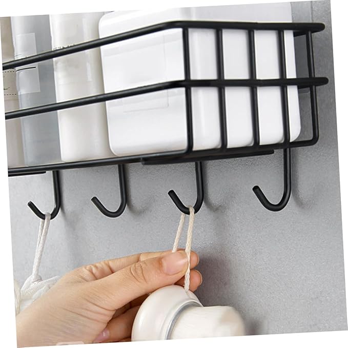 Luxshiny 2pcs Bathroom Shelves Organizer over The Door Organizer Storage Rack Hooks Wall Hanging Shelf