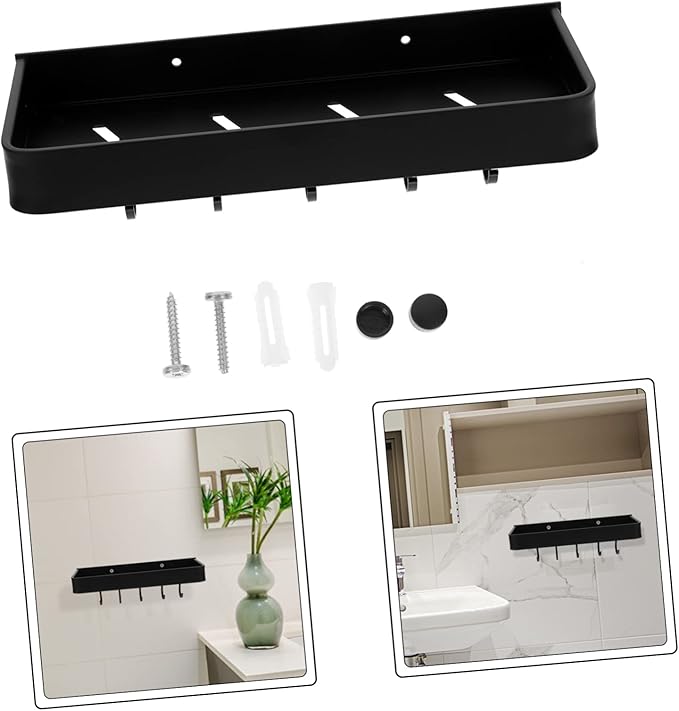 PRETYZOOM Wall-mounted Storage Rack Floating Shelf for Bathroom Kitchen Must Haves Strong Bearing Capacity