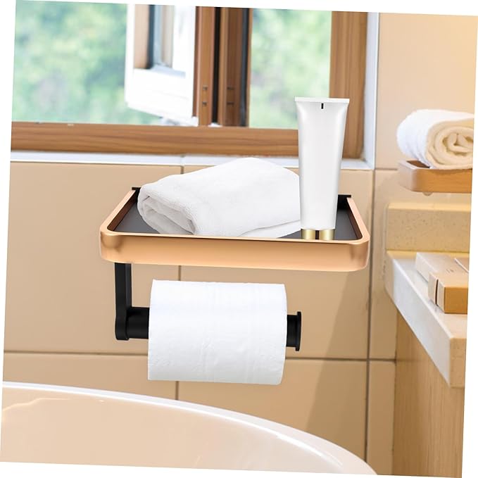 PRETYZOOM Antique Mobile Phone Holder Punch-Free Storage Rack Single Layer Bathroom Organizer for Toilet Shelf Waterproof Easy Installation