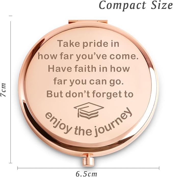 Personalized Compact Mirrors, 2025 Graduation Gifts for Her Women Girls, Unique Gift for College Medical High School Student, Best Presents Ideas for Female Graduate