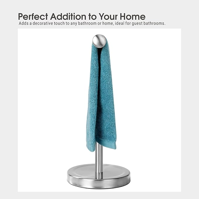 Songtec Hand Towel Holder Stand for Bathroom Vanity Countertops, Fingertip Towel Rack, T-Shape Holder, Accessories Jewelry Stand - Brushed Nickle