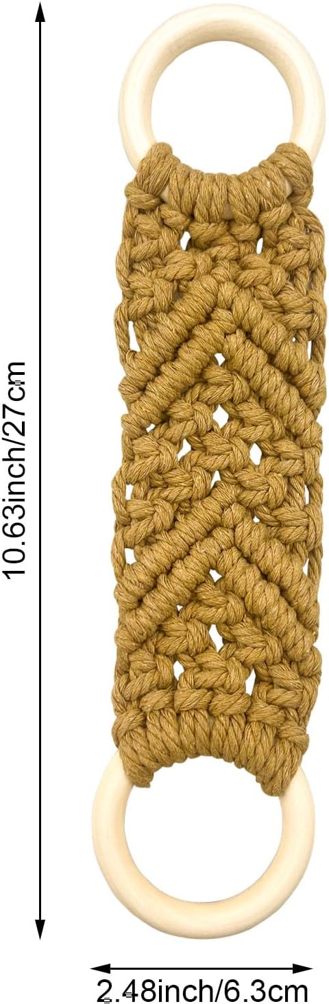 2Pcs Hand Woven Towel Storage Rack, Kitchen Dish Towel Holder, Crochet Towel Holder Rings for Hanging Kitchen Towels