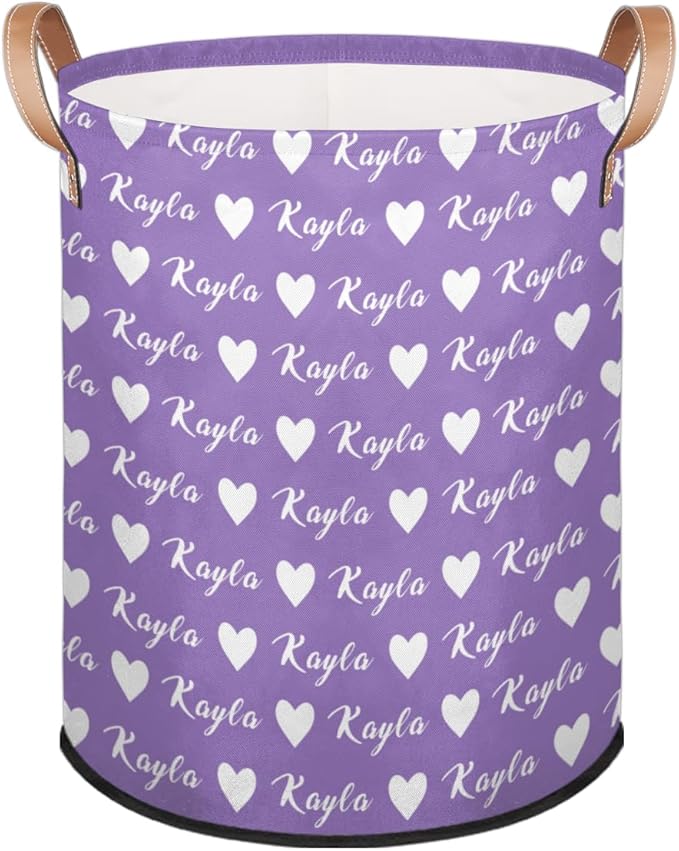 Custom Love Laundry Hamper, Personalized Laundry Baskets with Handles Dirty Clothes Hamper Storage Basket