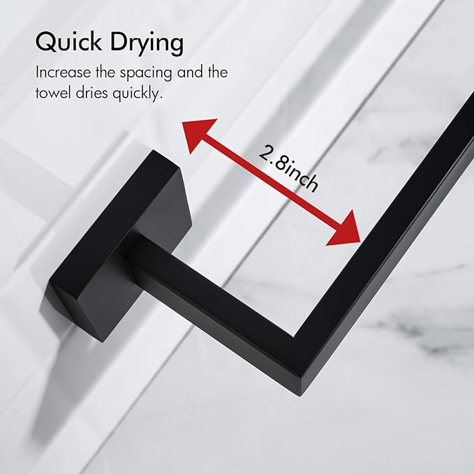 BANOLUX Towel Rack, 32-Inch Single Towel Bars for Bathroom, Towel Racks for Bathroom Wall Mounted SUS304 Stainless Steel Hand Towel Holder Organize Heavy Duty, Matte Black Towel Bar