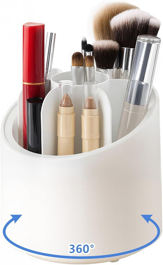 360° Rotate Makeup Brush Holder Organizer, Makeup Organizers Countertop, Dustproof Beauty Brushes Storage Makeup organization and Skincare Storage for Vanity, Desktop, Bathroom