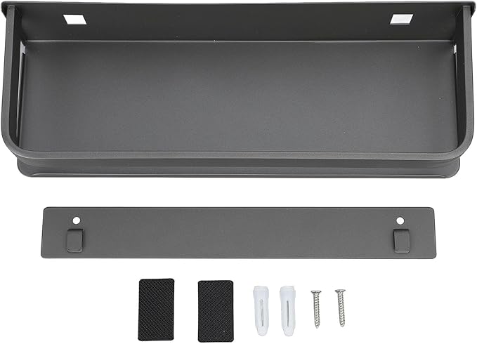 TANIQIACA Simple Aesthetic Wall Mounted Bathroom Rack, Multifunctional Floating Shelves for Bathroom Kitchen Storage, Sturdy Stainless Steel, Large Capacity, Strong Adhesive, No Drill Insta (30cm)
