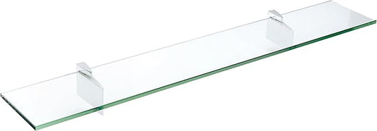 Spancraft Glass R-4.75x18-Chrome Raven Glass Shelf, Chrome, 4.75" x 18"