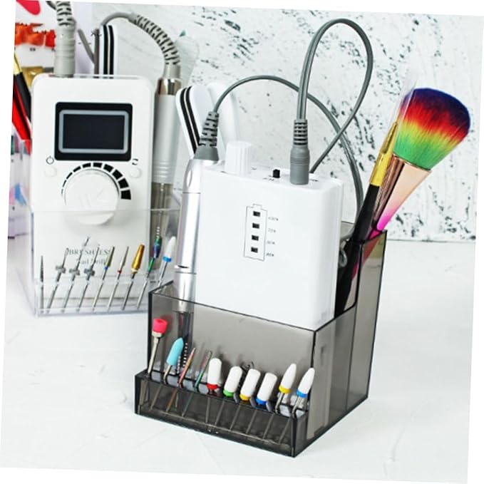 MERRYHAPY 1pc Nail Art Storage Box Makeup Lip Gloss Grinder Stand Eyebrow Drill Bit Holder Organizer Lipgloss Display Case Lipstick Holder Pencil Pen Cup Display Stand Polisher Acrylic