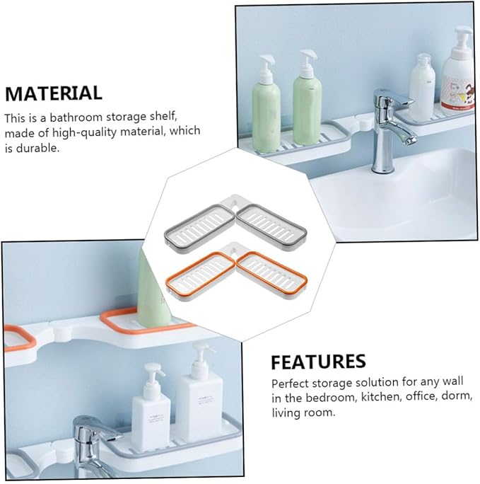 Alipis 2pcs Wall-Mounted Storage Rack Rotatable Bathroom Supplies Holder Toilet Holder Shelf Bathroom Accessories Over Toilet Organizer